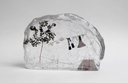 Miniature Wonderlands Frozen in Molten Glass