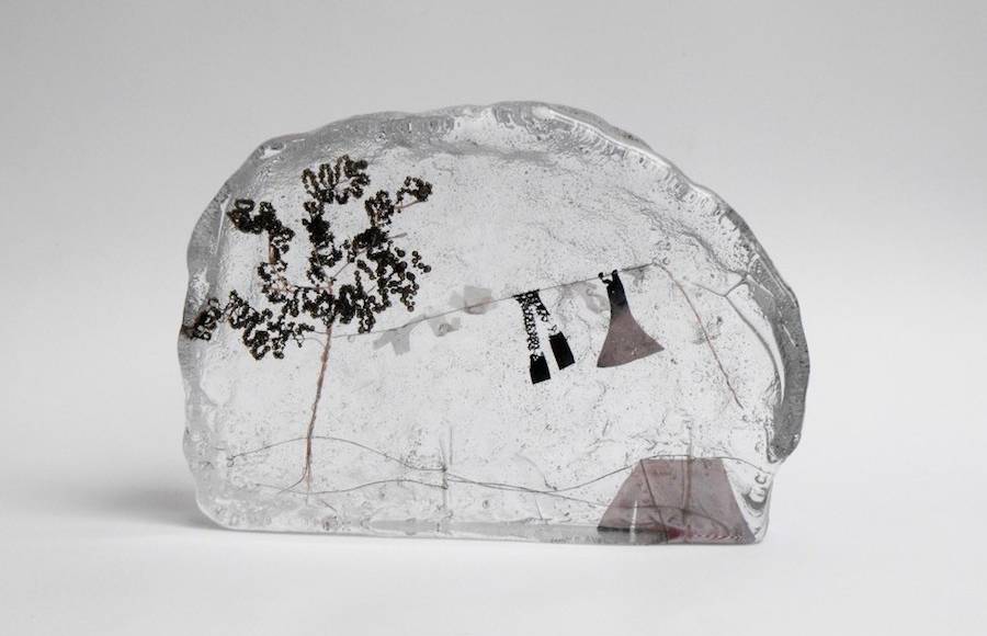 Miniature Wonderlands Frozen in Molten Glass