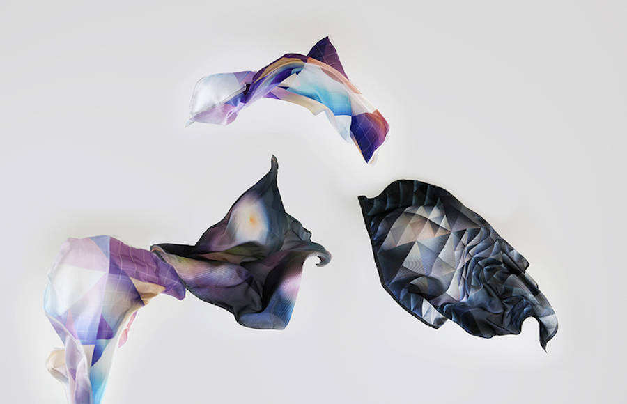 Silk Scarves inspired by Refraction Of Shape And Colours