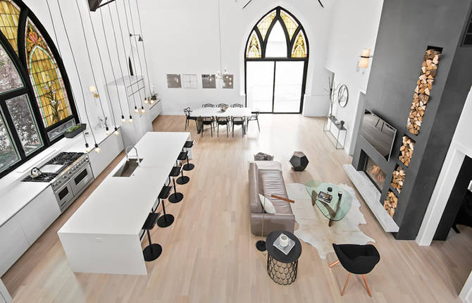 Empty Church Transformed into Contemporary Family Home