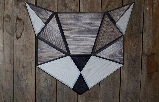 Geometric Wooden Animal Heads