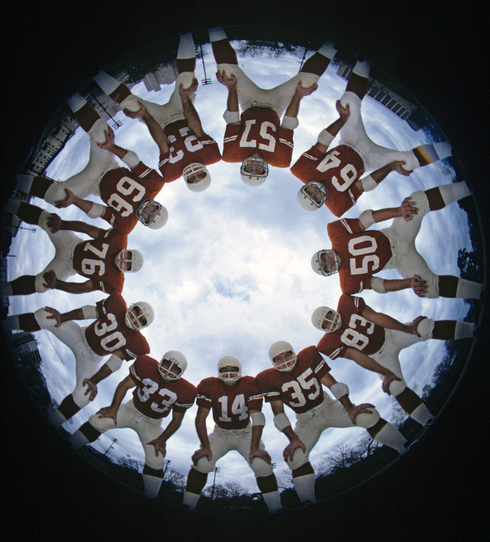 U. of Texas Team in Huddle