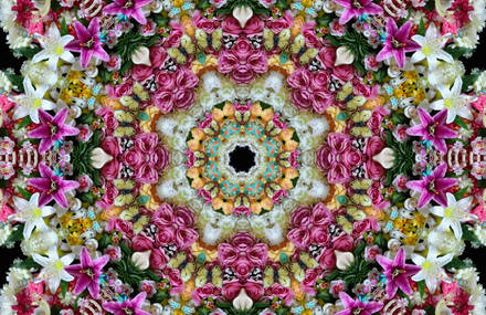 Striking Flowers and Candies Mandalas