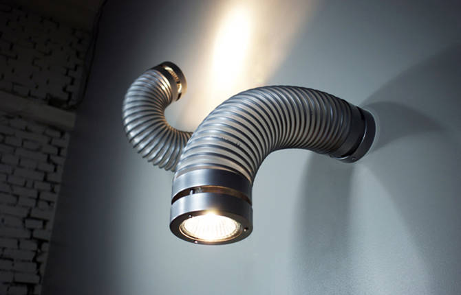 Flexible Lights inspired by Ventilation Pipes