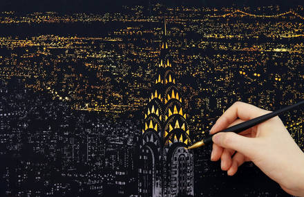 Gold Cityscapes Colouring