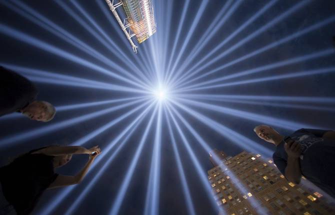 Tribute in Light over Manhattan