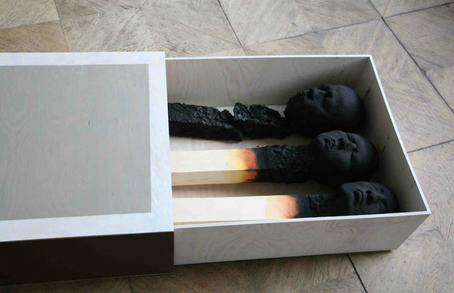 Matchstick Men Sculptures by Wolfgang Stiller