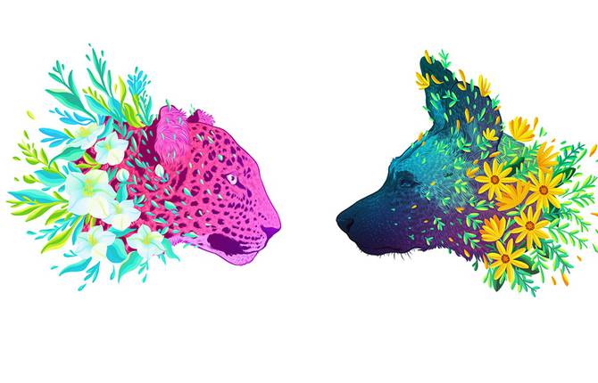 Colorful Endangered Animals Illustrations