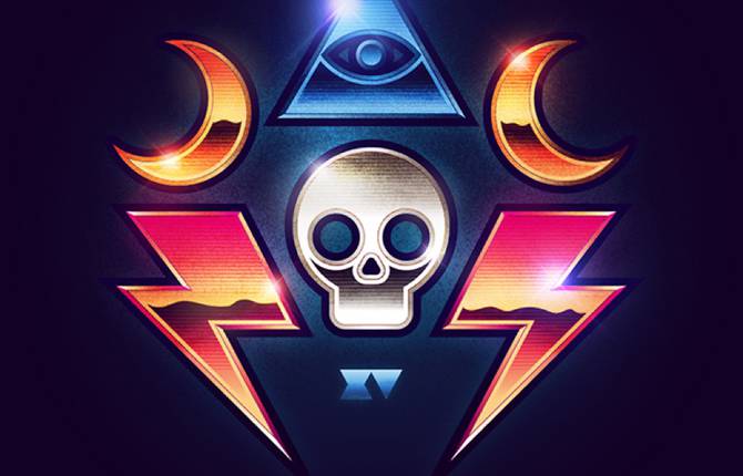 Digital Abstract Artworks Inspired by 80’s Aesthetic