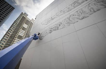 Between the Lines Mural Art by Cyrcle