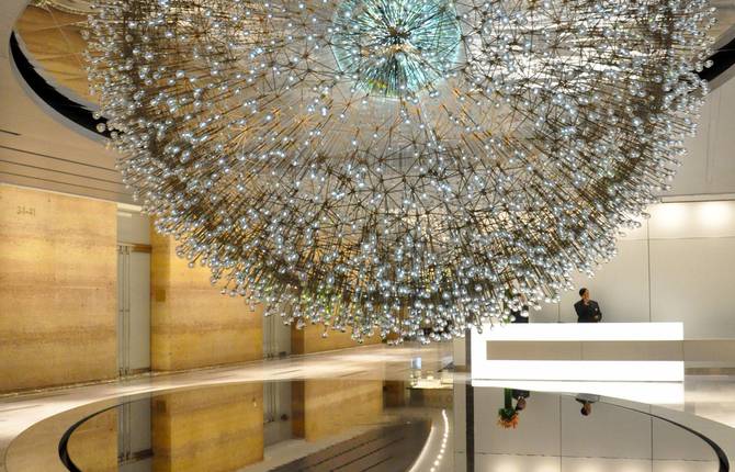Giant Dandelion Made of Hand-Blown Glass Orbs