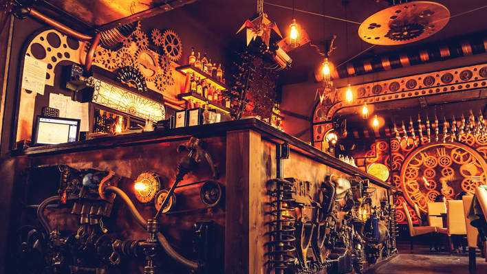 Steampunk-Themed Cafe in Romania