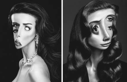 Caricatural Black and White Portraits by Flora Borsi