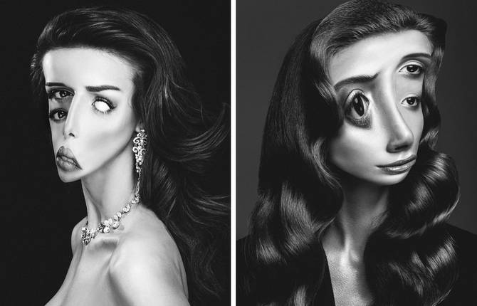 Caricatural Black and White Portraits by Flora Borsi