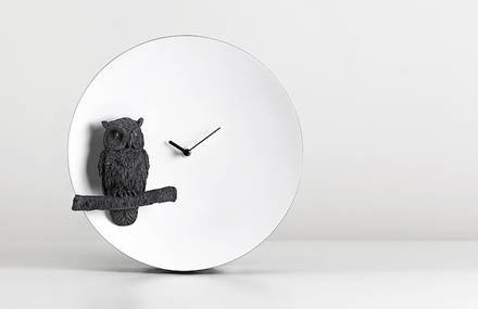 Phosphorescent Moon Clock with Nocturnal Animals