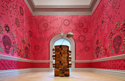 Gallery Filled by 5000 Exotic Bugs Patterns on Walls