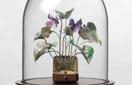 Botanical Sculptures Made of Currency