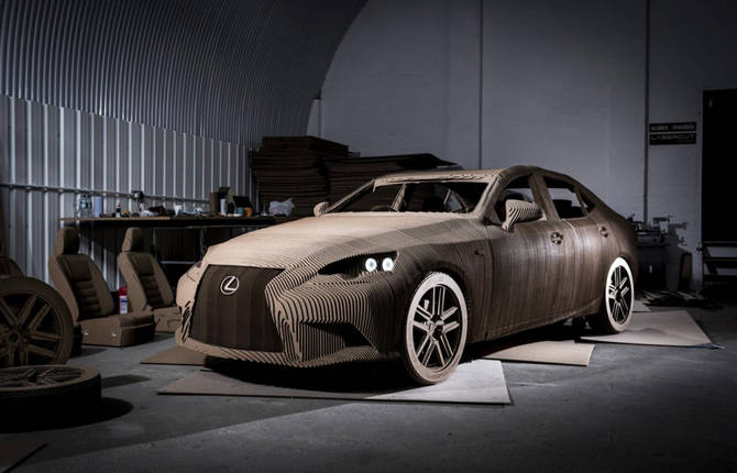 Lexus Origami Cardboard Car