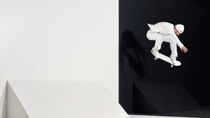 Monochromatic Conceptual Skateboard Tricks