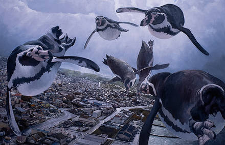 Giant Animals in Cityscapes Paintings