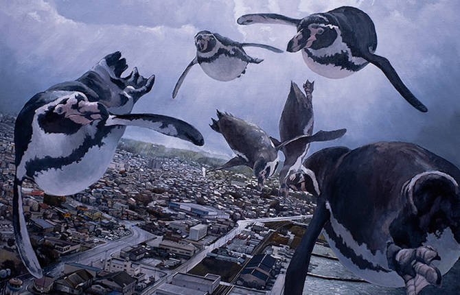 Giant Animals in Cityscapes Paintings