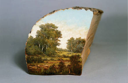 Oil Paintings on Fallen Tree Logs