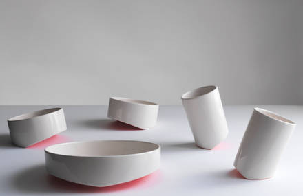 Inclined Recipients in Ceramic to Share Food