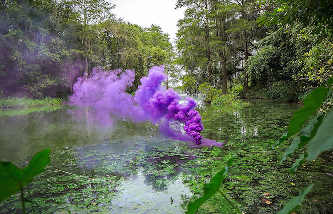 Colorful Smoke in European Landscapes