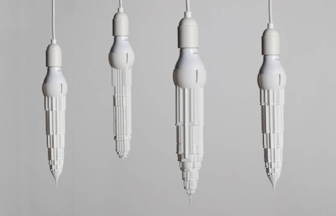 3D Printed Lightbulbs Shaped Like Skyscrapers