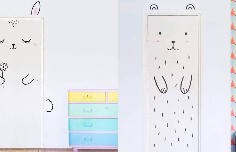 Playful Stickers for Doors