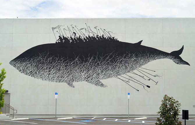 Street Art Made from Black Silhouettes