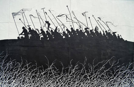 Street Art Made from Black Silhouettes