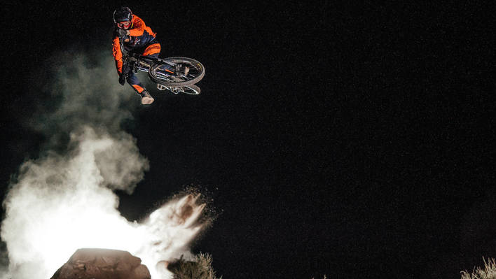 Trail Bike Night Session in the Utah Desert