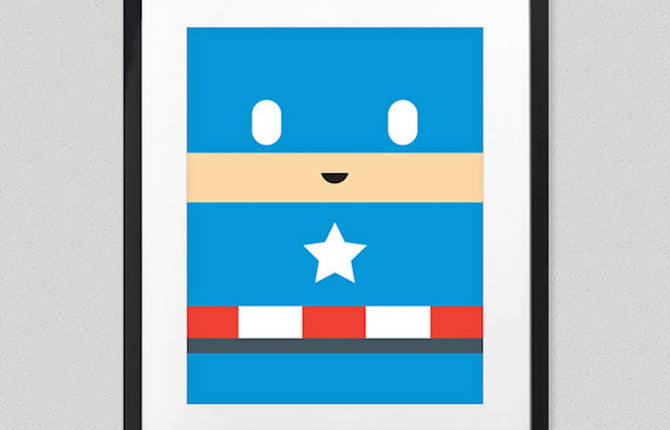 Cute and Minimalist Posters of Superheroes and Princesses