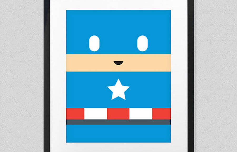 Cute and Minimalist Posters of Superheroes and Princesses