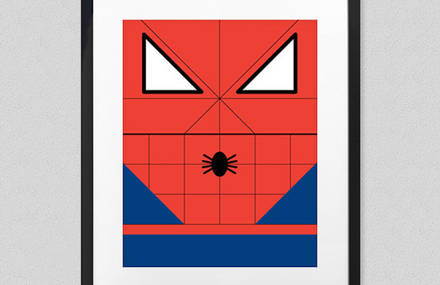 Cute and Minimalist Posters of Superheroes and Princesses