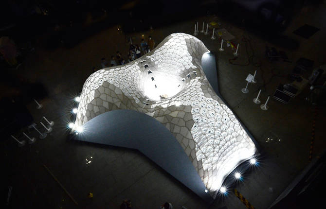 3D Printed White Architectural Pavilion