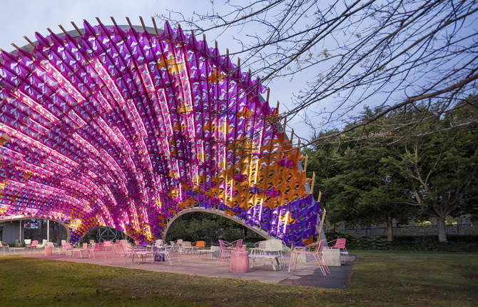 Colorful Pavilion Structure in Melbourne