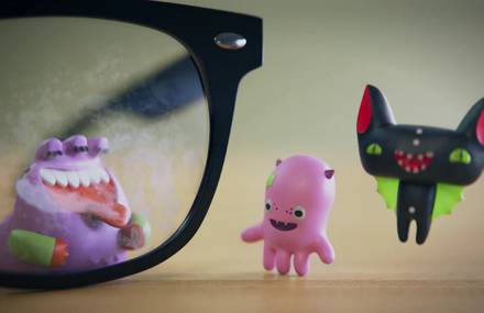 3D Small Monsters Having Fun