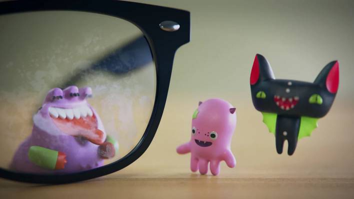 3D Small Monsters Having Fun