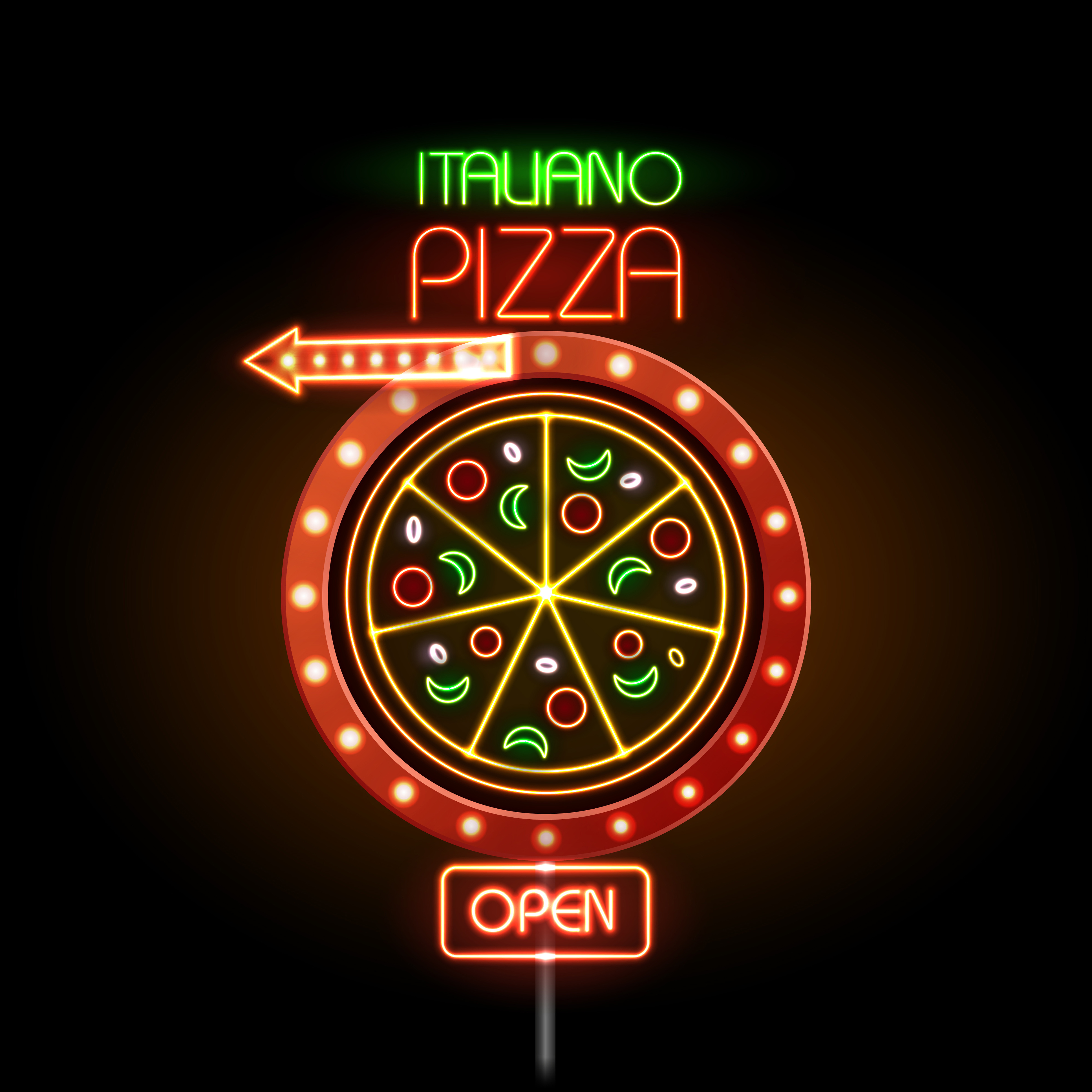 Neon sign pizza