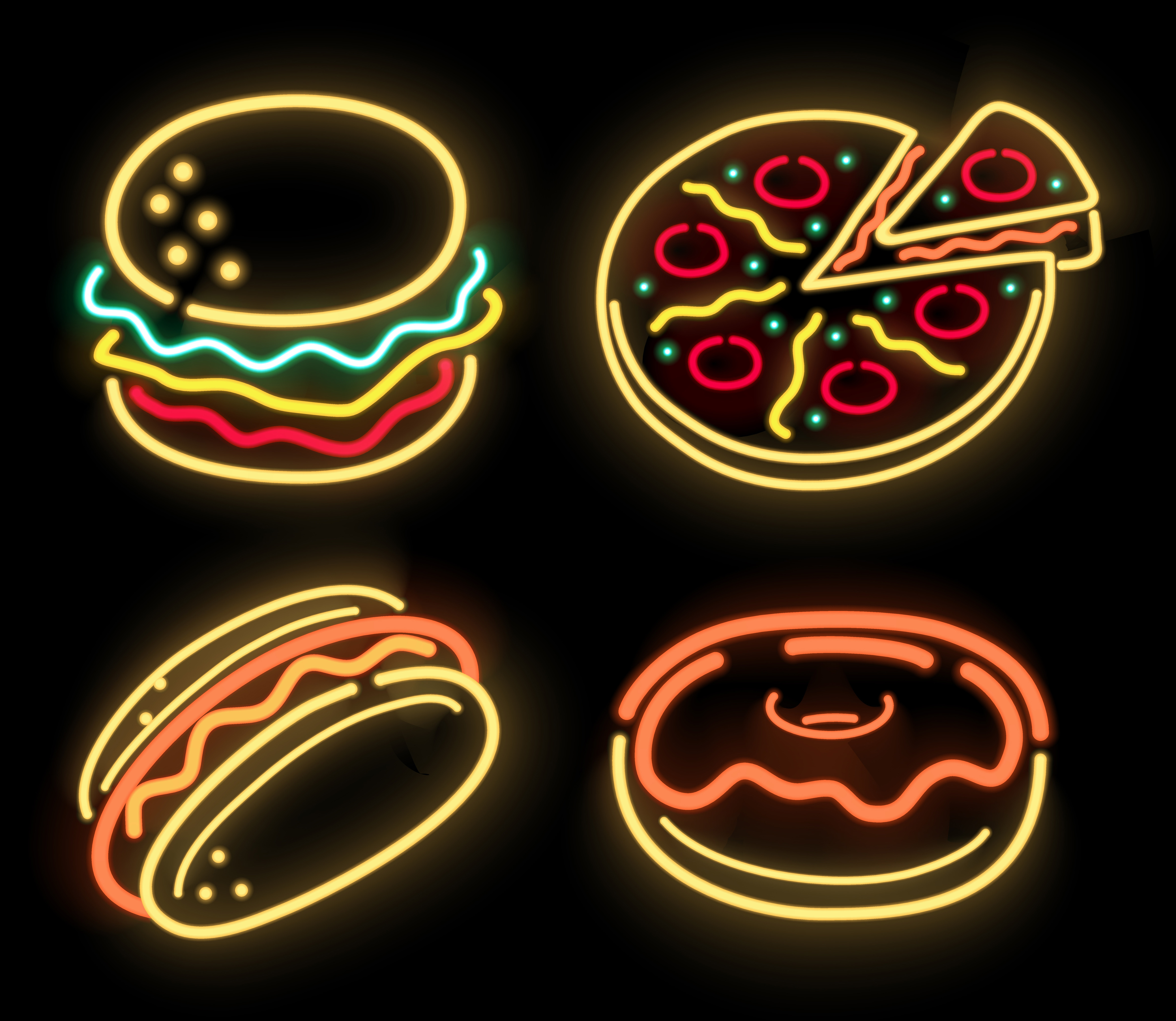 Neon fastfood