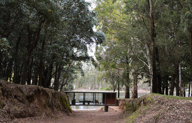 Bridge-Like Pavilion In The Woods