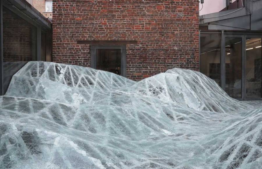 Giant Broken Glass Installation