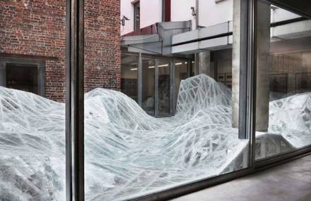 Giant Broken Glass Installation