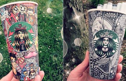 Starbucks Cups turned into Graphical Art