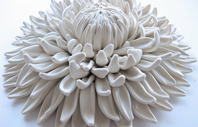 Ceramic Flowers Sculptures by Angela Schwer