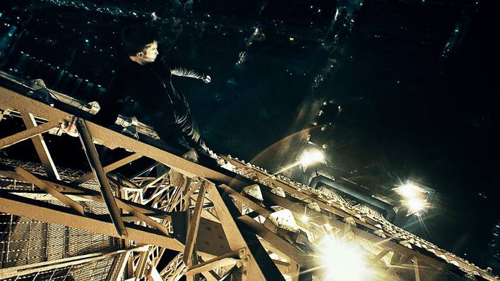 Climbing the Eiffel Tower by Night