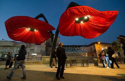 Flowered Street Lamp in Jerusalem