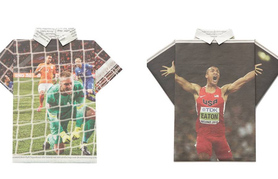 Folding Shirts from Newspaper by Jetty van Wezel